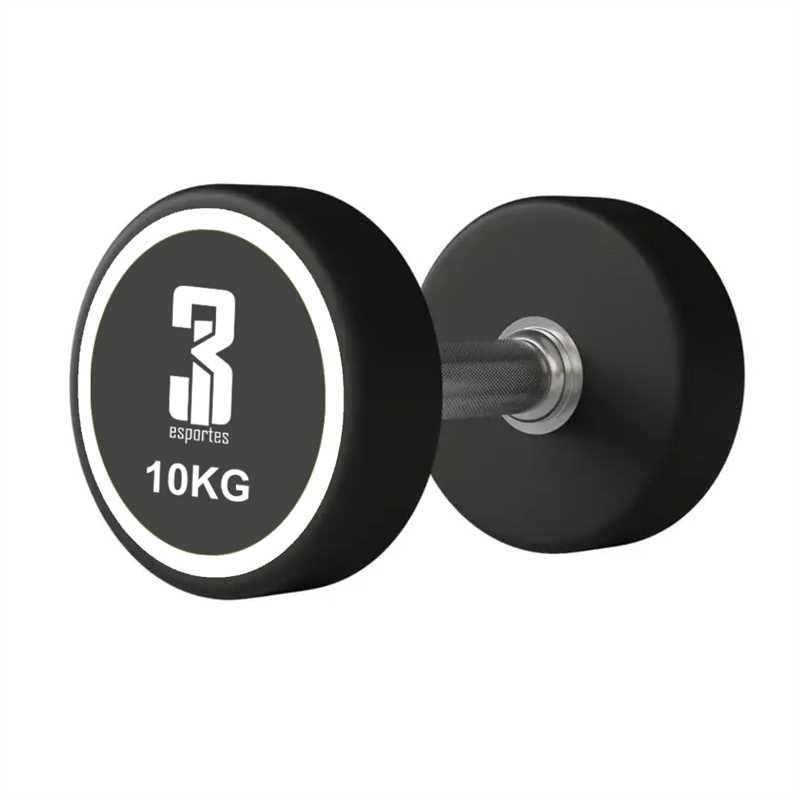Dumbbell vulcanizado com pegada em inox
